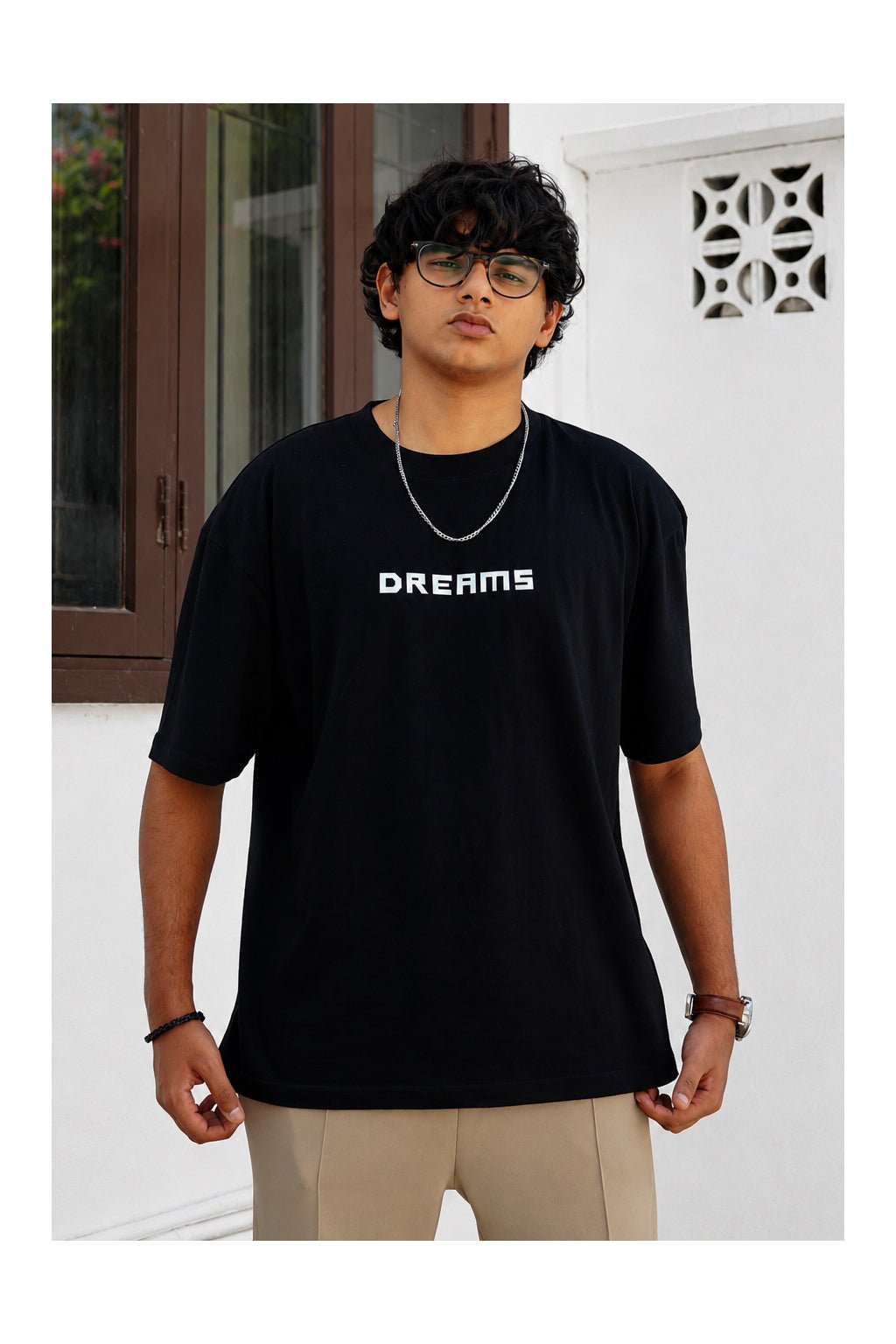 Skribi DREAMS graphic tee back - full back graphic, 170 GSM drop shoulder cotton, Drop 01