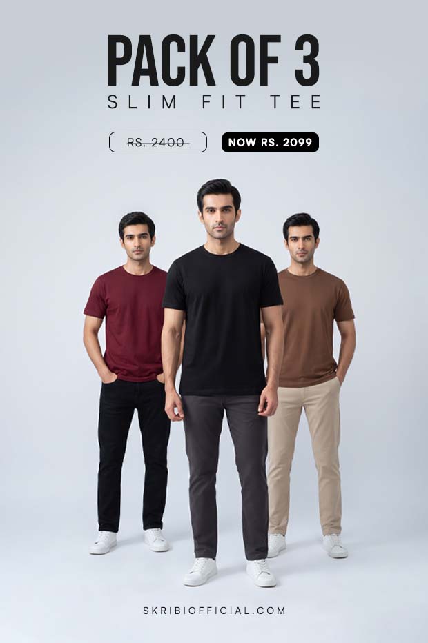 SLIM FIT TEE | PACK OF 03