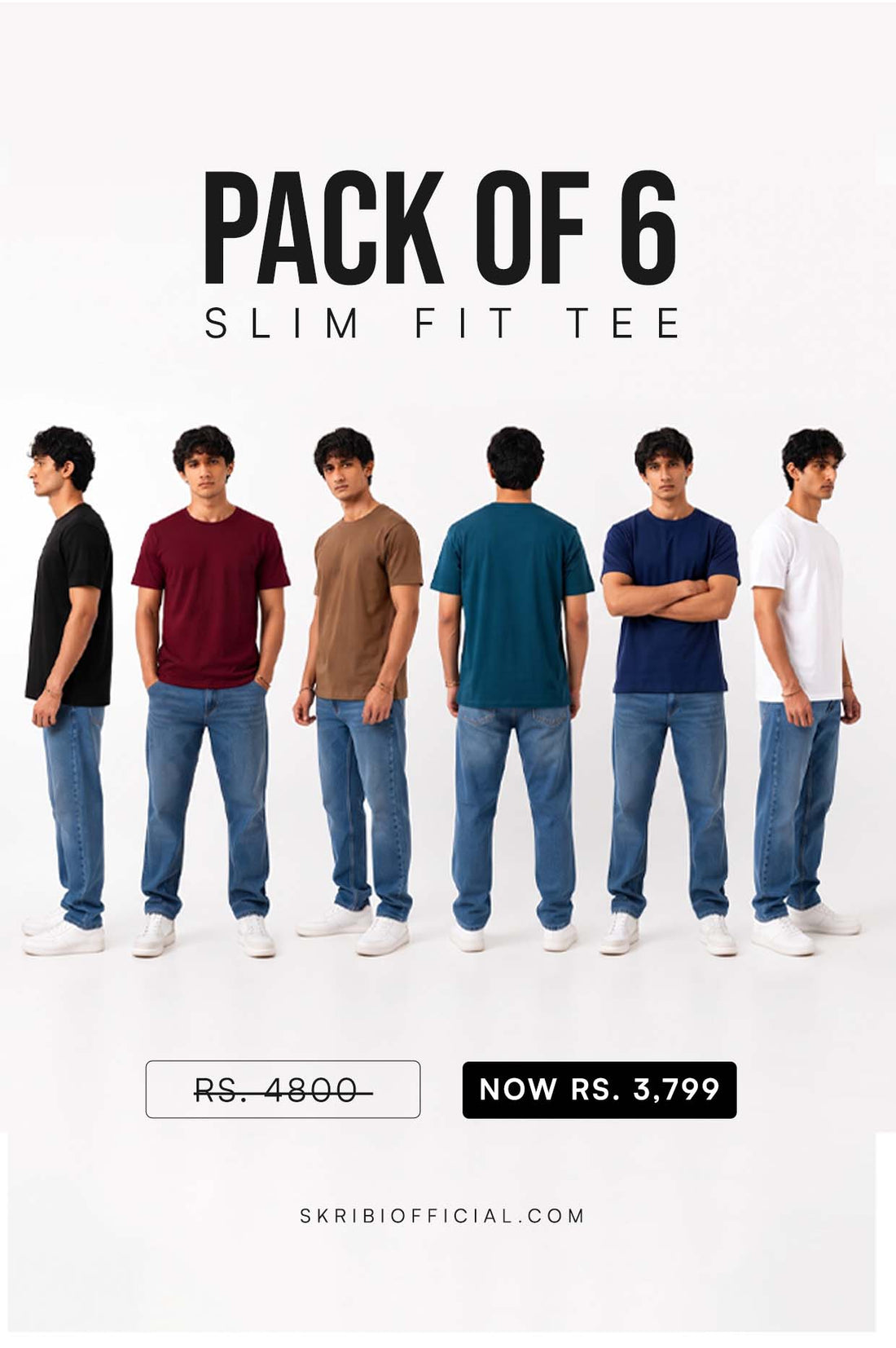 SLIM FIT TEE | PACK OF 06