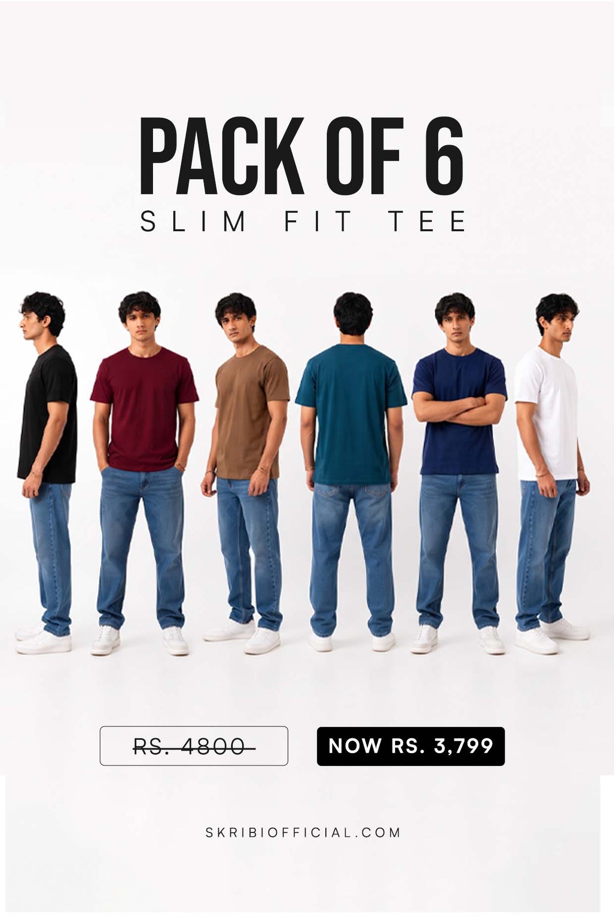 SLIM FIT TEE | PACK OF 06