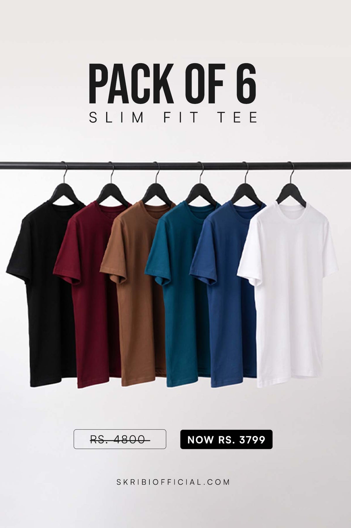 SLIM FIT TEE | PACK OF 06