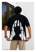 Skribi DREAMS graphic tee front - silhouette made from the word DREAM, drop shoulder, Drop 01